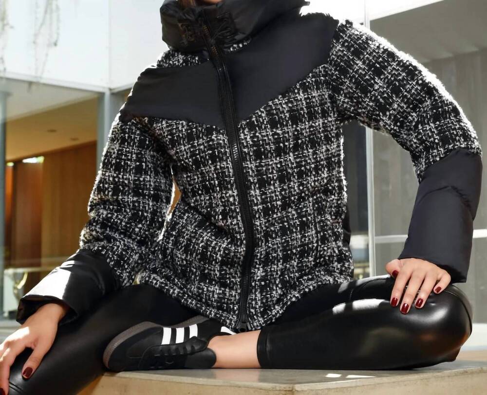 NEW BLANC NOIR irina boucle puffer jacket in black